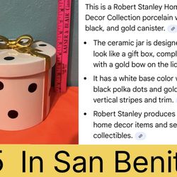 Robert Stanley Home Decor Canister For Sale 