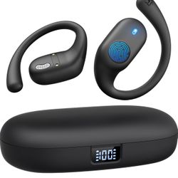 Open Ear Headphones, Bluetooth Headphones 5.3 Sports with Smart Digital Display, 36H Playtime, IP54 Waterproof, Wireless Earbuds Lightweight Design Fi