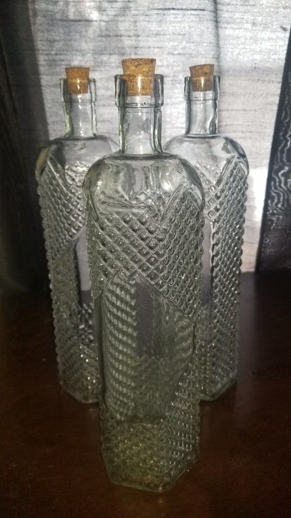 Decorative Clear Glass Bottles With Cork Tops