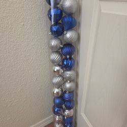 Christmas Ornaments Blue And SIiver 26 Bulbs Total. Excellent Condition. Must Pick Up In Horizon  Free
