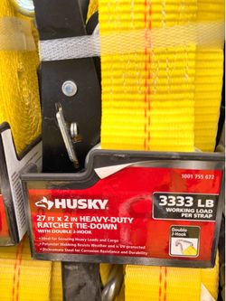 2 in. x 27 ft. Heavy-Duty Ratchet Tie-Down Strap with Flat Hooks