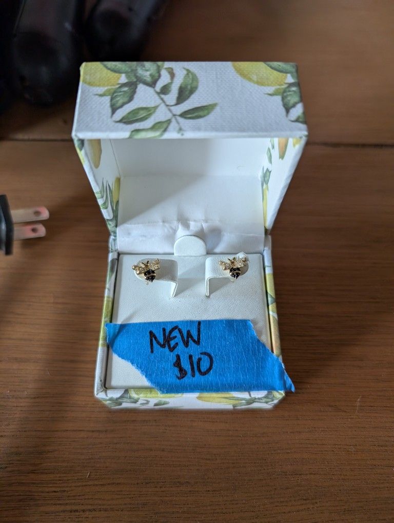 Sterling Silver Bee Earrings