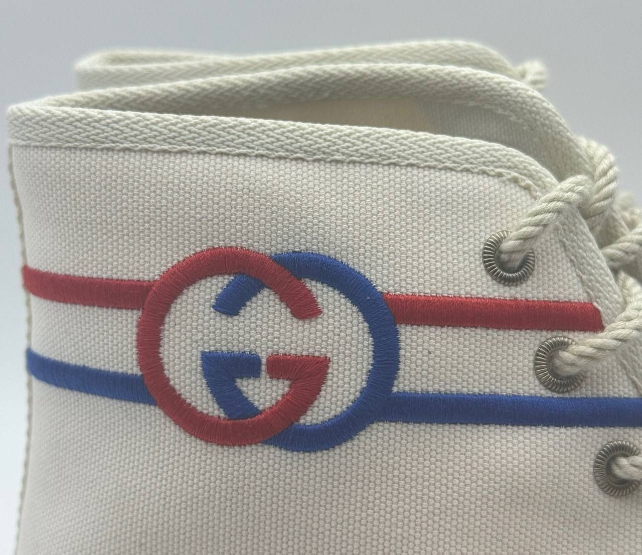 Gucci Interlocking G White High Top Greg Sneaker 11.5  display picture 2