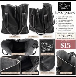 Saks Fifth Avenue Black Tote Bag