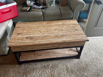 Industrial Wood and Metal Coffee Table