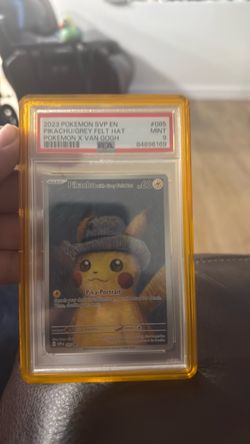 PSA 9 Pikachu Grey Felt Hat Pokemon x Van Gogh