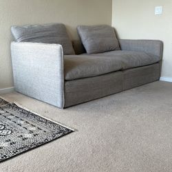 Cb2 Lumin Grey Linen 2-Piece
