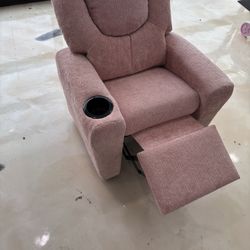 Naomi Home Suri Kids Recliner Chair  Pink Faux Leather - Cozy Lounge for Toddlers & Children