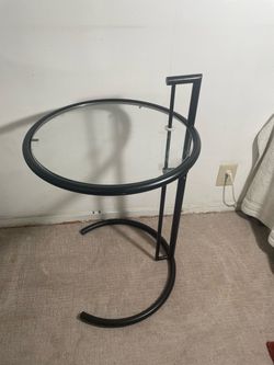 Glass and Metal Round Side/Patio Table