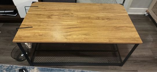 Industrial Wood and Metal Coffee Table