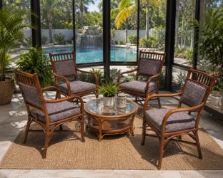 Set of 4  vintage rattan chairs