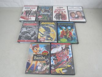 9 DVD'S Family Kids & Misc. PG Rated Movies Bambi Speed Racer Marvel Avengers