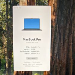 Apple MACBook Pro M4 24GB RAM, 512 Storage 50 Min Used