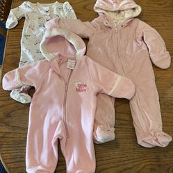 Baby 3-6 Months Winter Bodysuit 3 Pieces Bundle