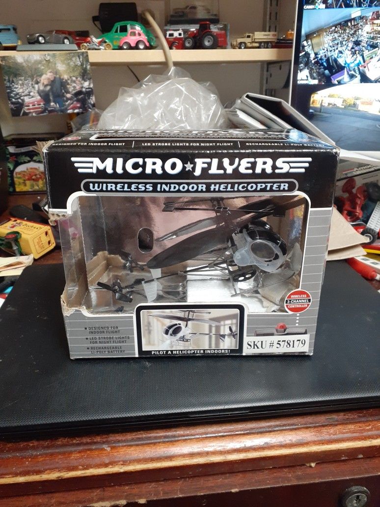 Micro Flyers Indoor Helicopter, Brand New In Box, Perfect