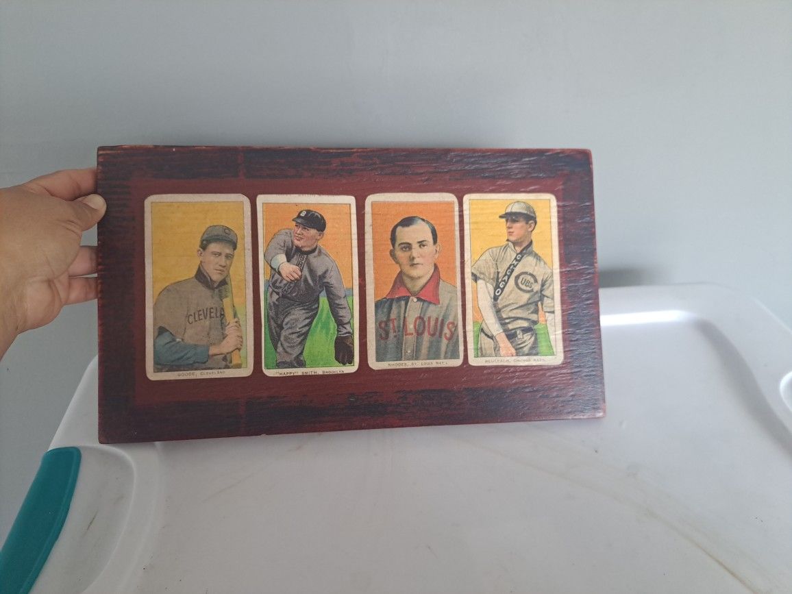 Vintage Baseball Players Cards 1(contact info removed) On Woodframe.