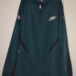 4XL Philadelphia Eagles Reebok On-field Polyester Pullover With Zip-up Sides On The Bottom