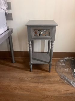 Grey Wooden Nightstand