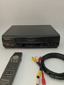 Panasonic, VCR with remote and cable.  Works fine.