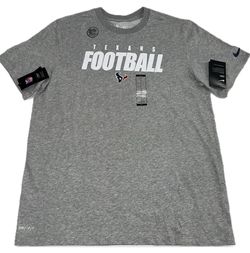 Houston Texans Football Nike Gray T Shirt Mens Large New $35 MSRP