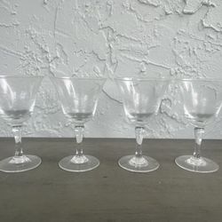 Vintage Handcut/Handblown Glass Steamware Cordial Glasses Set (of 4)