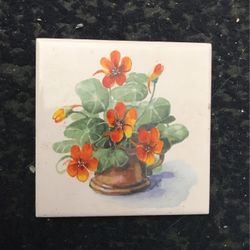 Painted Tile, 4 By 4 Inches