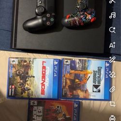 PS4 With Three Games And Controllers 