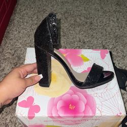 Black glittery heels