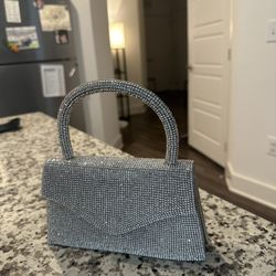Silver Rhinestone Mini Purse / Clutch