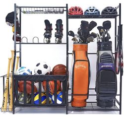 Garage sports organizer shelf rack 