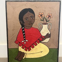 Vintage Boho Original Yarn Art Piece