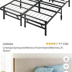 Queen Size Bed Frame and Mattress 