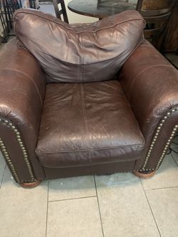 Brown Leather Couch And Chair