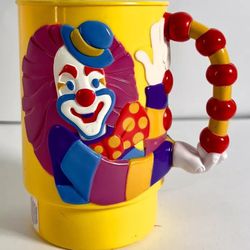 Ringling Bros Barnum And Bailey Circus 3D Clown Plastic Mug Cup Vintage
