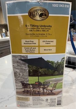 2 Hampton Bay 9 ft Tilting Patio Umbrella