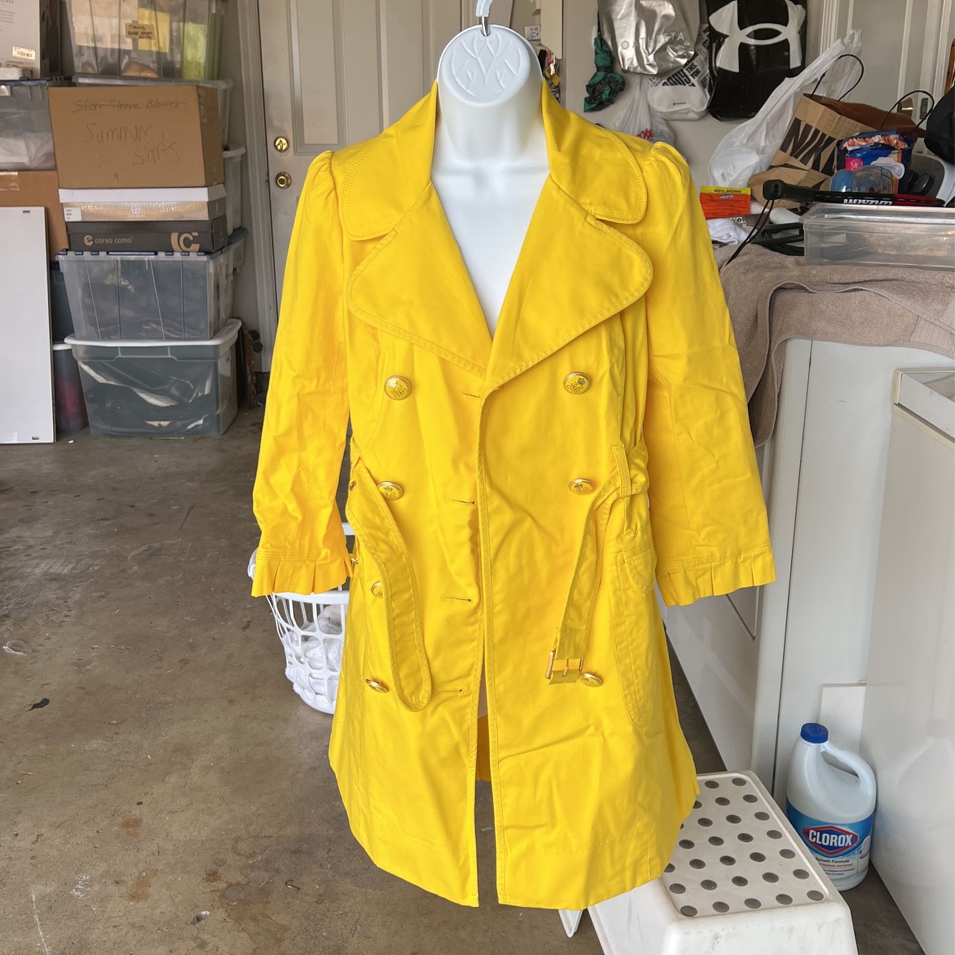Juicy Couture Yellow Trench Coat Sz Small