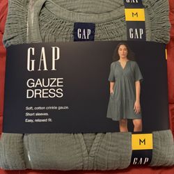 Green Gap Gauze Dress