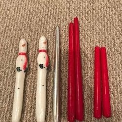 Set of Christmas candle Sticks