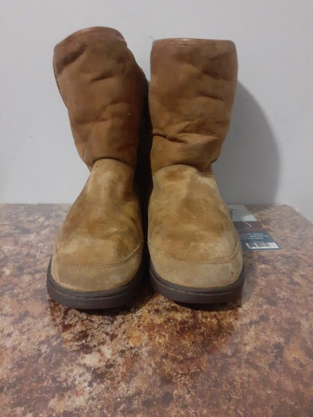UGG Michaela Boots Womens Size 9 Brown Suede Sheepskin 1008027