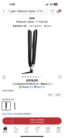 GHD 1” straightener