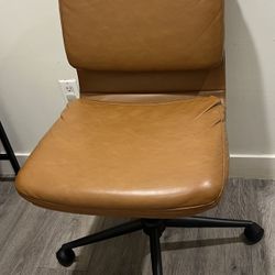 Target Brown Leather Swivel Office Desk Chair