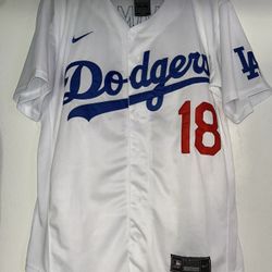 Dodgers Yoshi Yamamoto White Jersey Medium