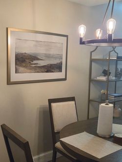 Framed Coastal Watercolor Art 24 x 36