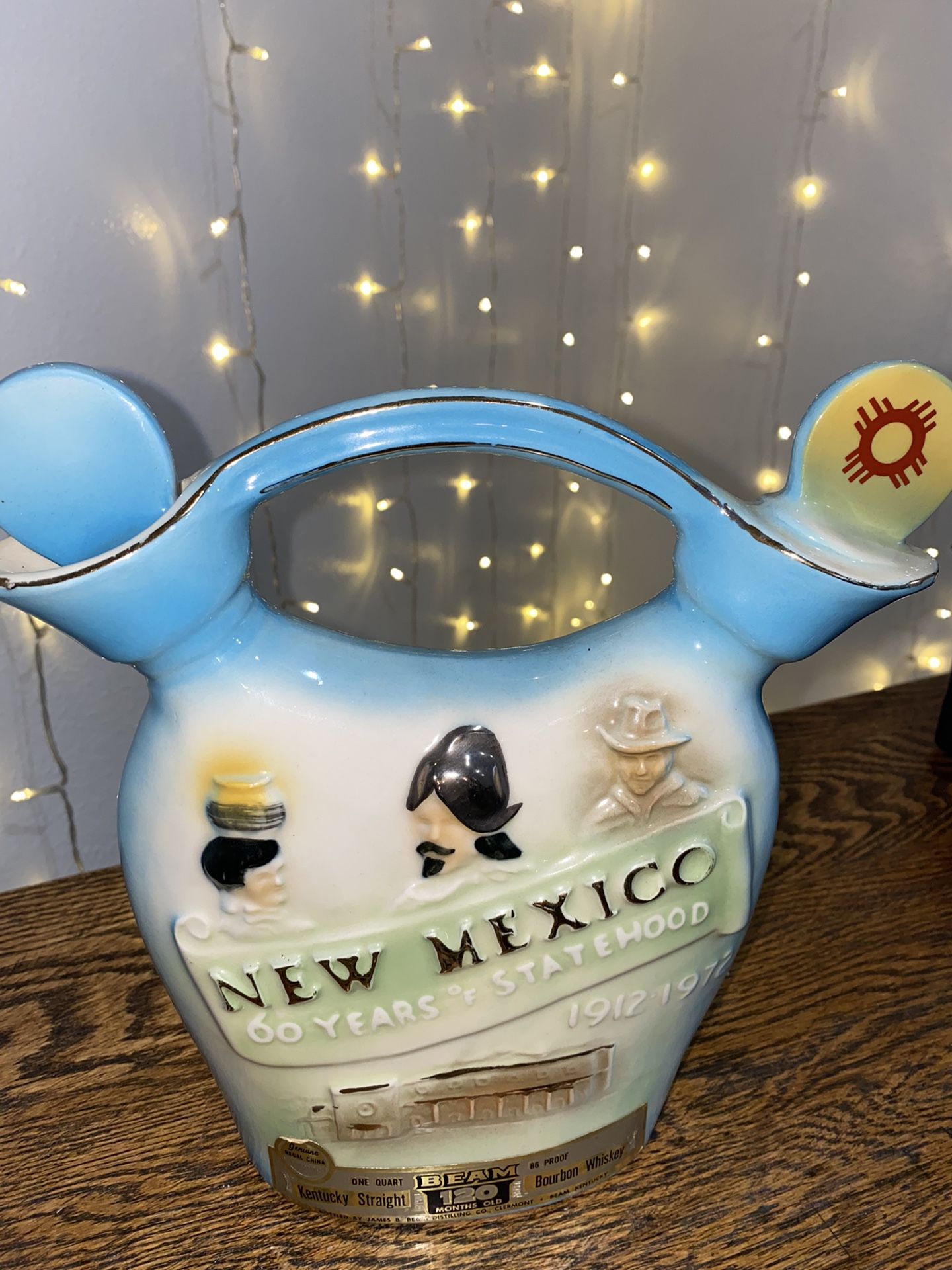 Jim Beam Whiskey Decanter/1972 New Mexico Collectible Vintage Decor