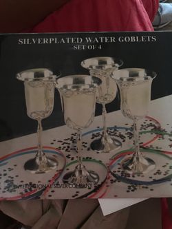 Never used silver plated water goblets