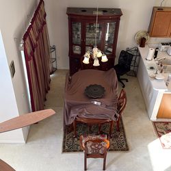 Dining room table with six chairs