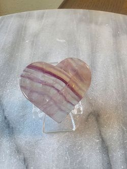 1.7" Approximately Fluorite Heart Quartz Crystal