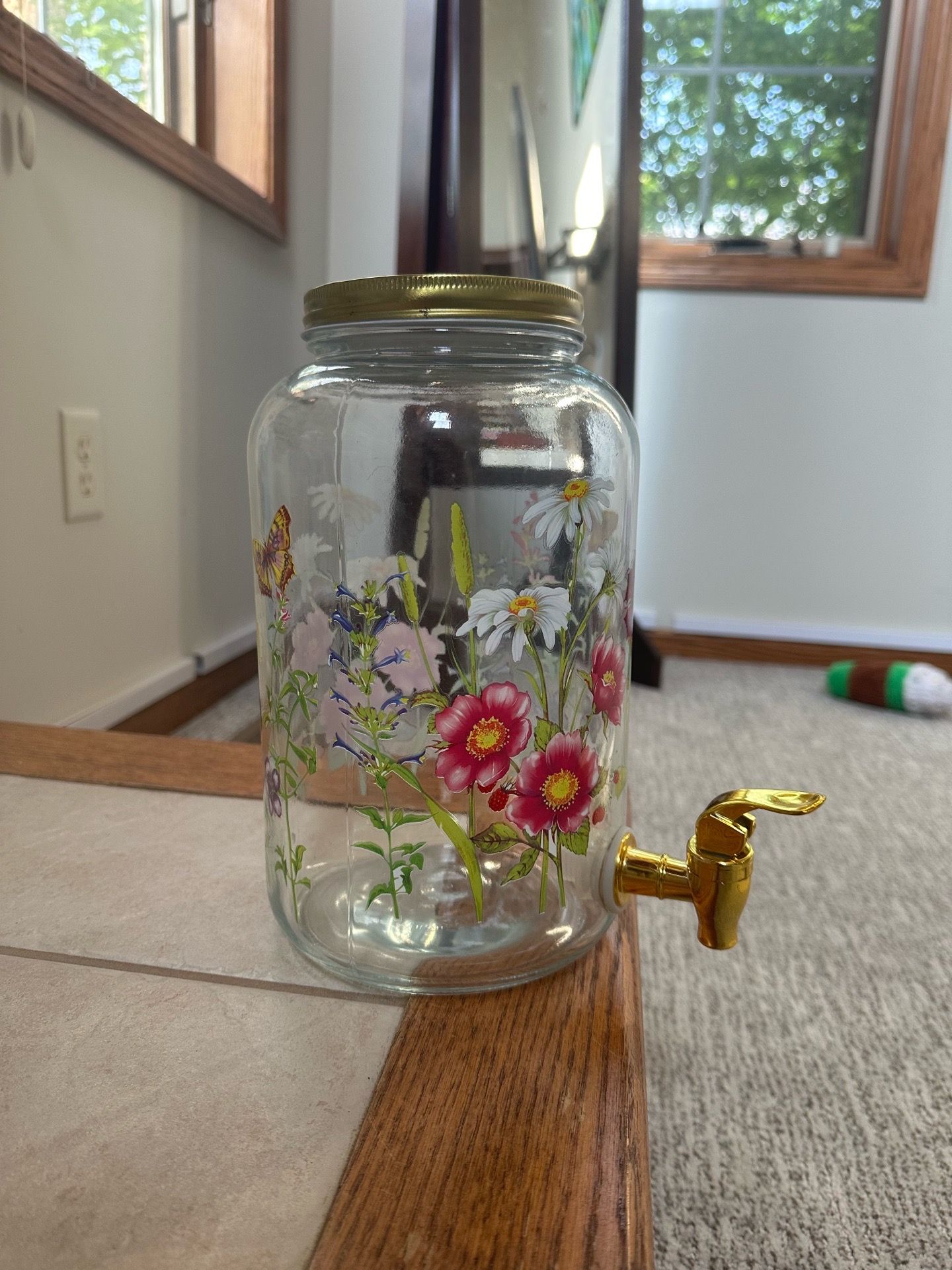 Glass Mason jar drink dispenser