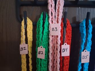 Handmade Crochet Lanyard 3 for 15 $ – Soft Cotton Badge Holder / Keychain 18 -19 inches $7$8