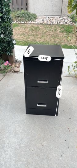 2-Drawer Black Metal Filing Cabinet